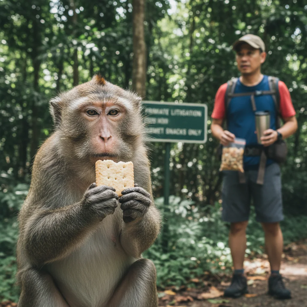 MacRitchie Monkeys Threaten Lawsuit Over Substandard Trail Snacking.
