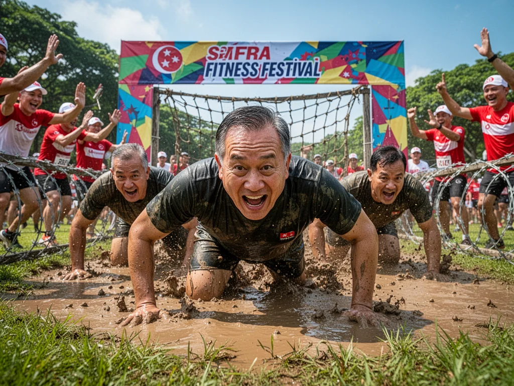 Sinkies Thrilled To Re-enact BMT Trauma At New SAFRA Fitness Festival