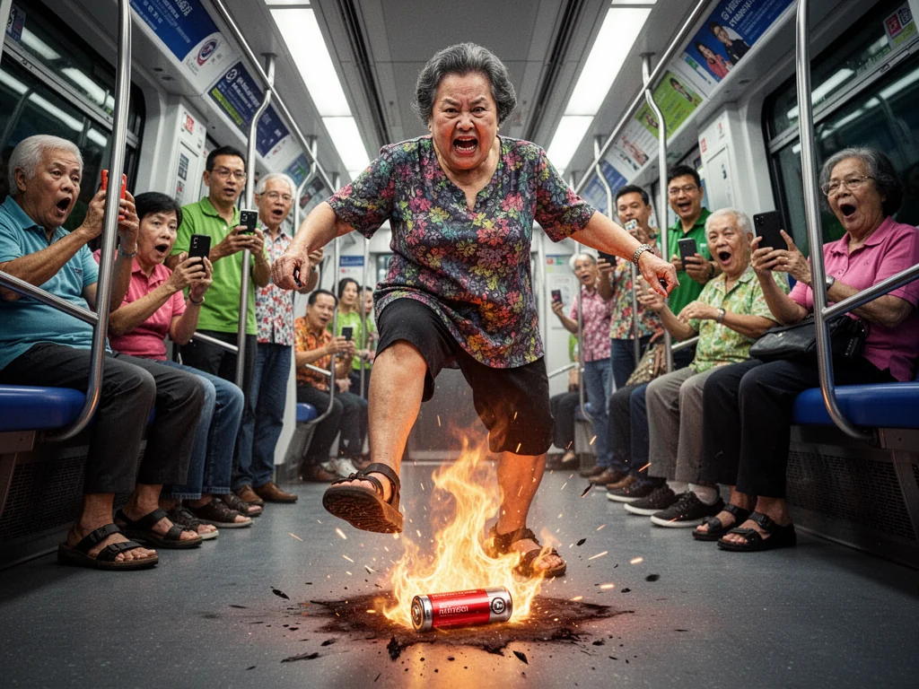 Heroic Singaporean Woman Stomps Explosive Fire Into Submission