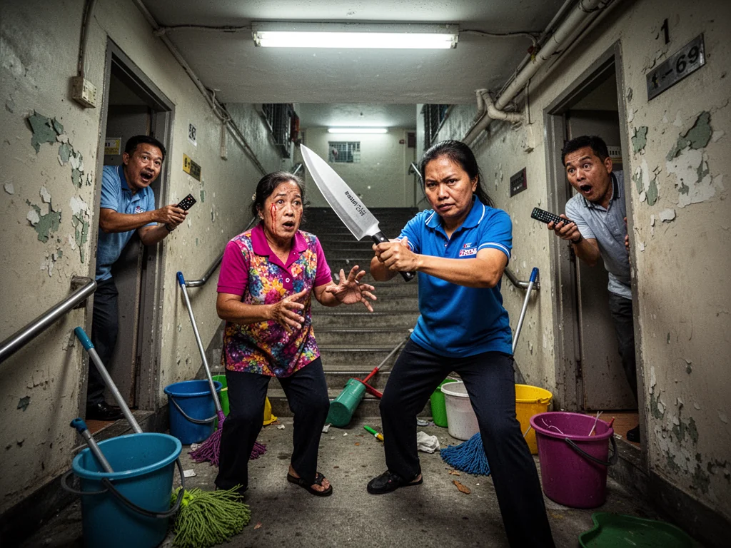 Tampines HDB Stairwell Successfully Rebranded As Premier Domestic Worker Fight Club