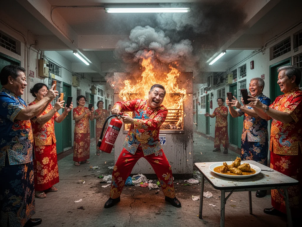 Heroic Sinkie Family Pauses Holiday To Battle Stinking Trash Fire