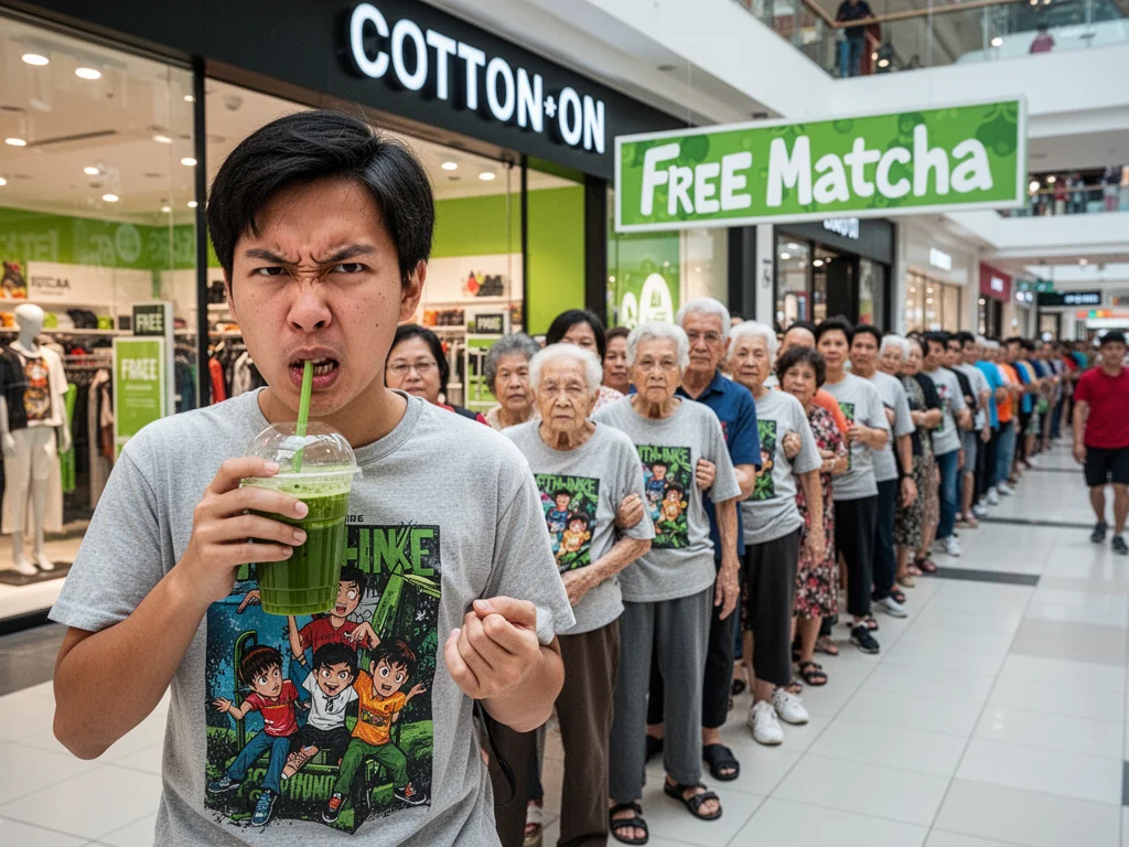 Cotton On Bribes Cheapskates With Free Matcha To Hide Bankruptcy