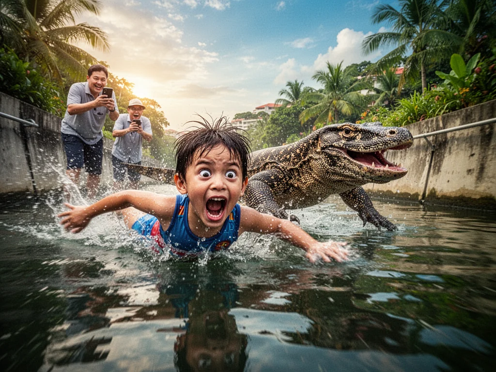 Olympic-Bound Monitor Lizard Replaces Entire Underperforming National Swim Team