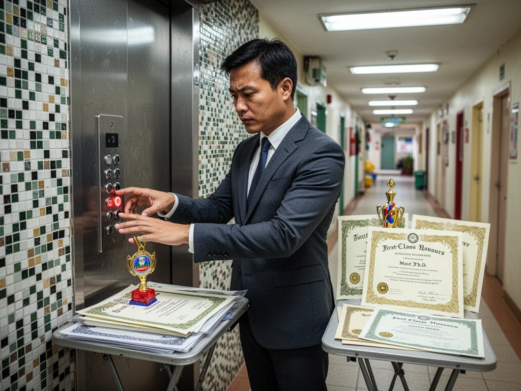 PhD Holder Claims Pressing Lift Buttons Is Now His Life’s Passion