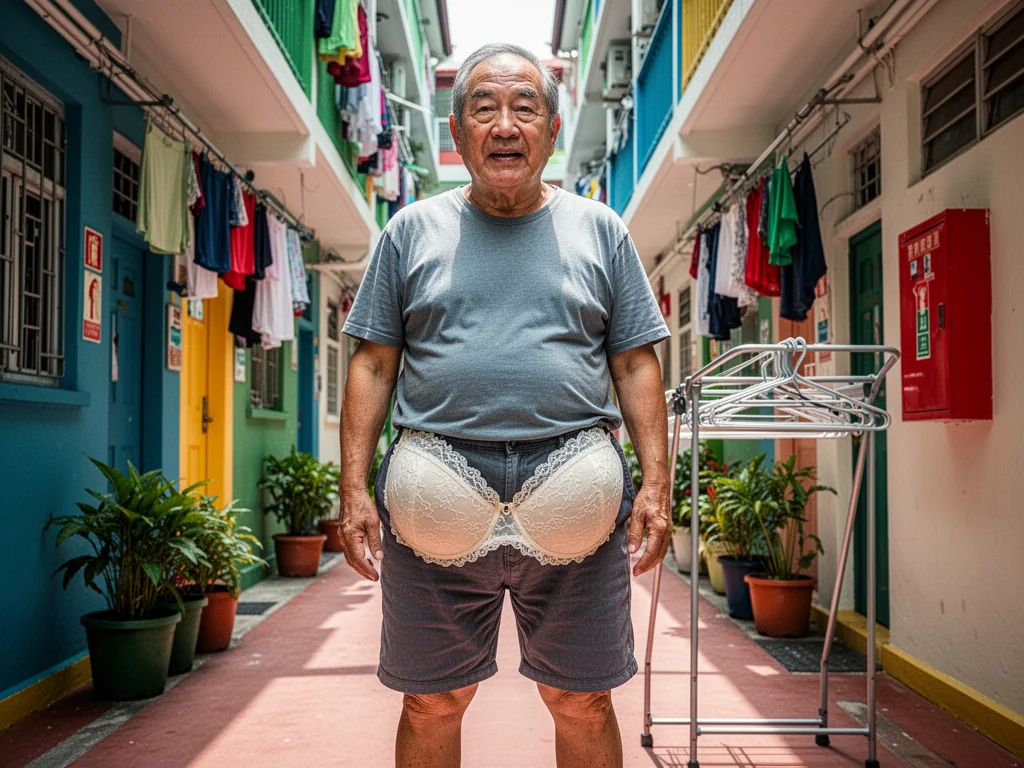 Toa Payoh Man Successfully Achieves 38C Crotch Bulge Using Stolen Bra