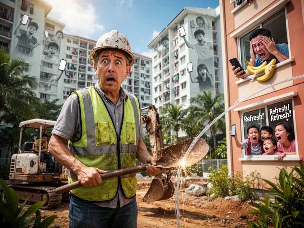Contractor Accurately Snaps Only Cable Providing Internet Porn To Punggol