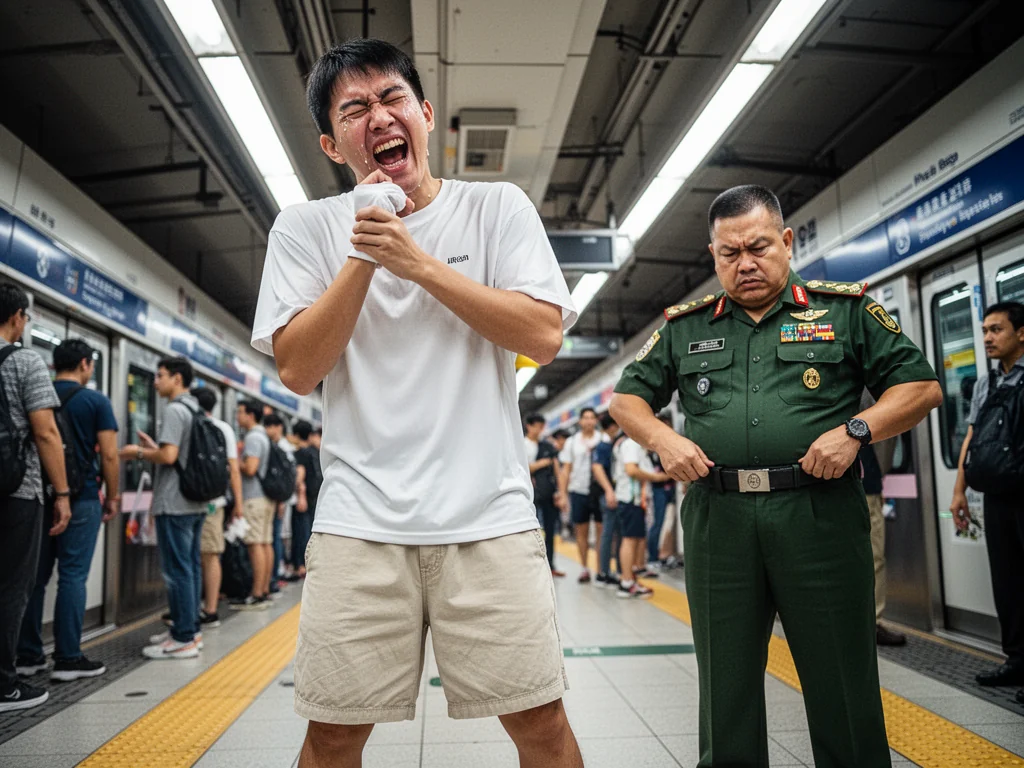 SAF Recruit Experiences Spontaneous Orgasm While Touching Non-Polyester Civilian T-Shirt