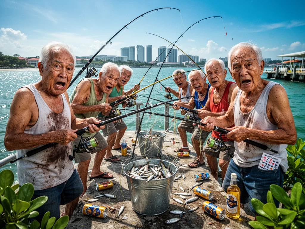 NParks To Cull Elderly Jetty Fishermen Following Overpopulation Crisis