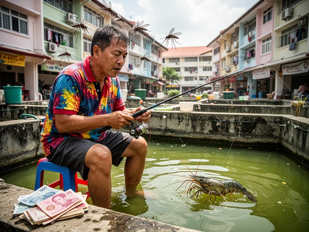 Local Moron Pays $20 Hourly To Interrogate Prawns In Concrete Pit