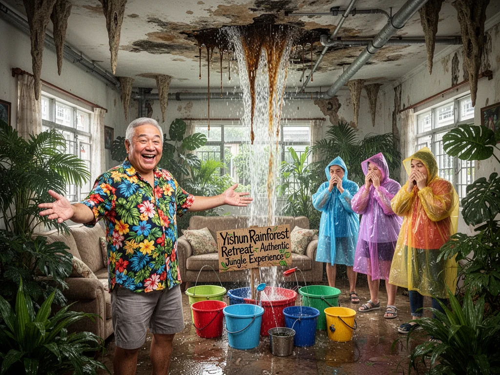 Sinkie Transforms Ceiling Seepage Into HDB Indoor Water Park