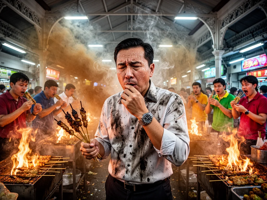 CBD Bankers Pay $100 To Inhale Carcinogenic Satay Exhaust