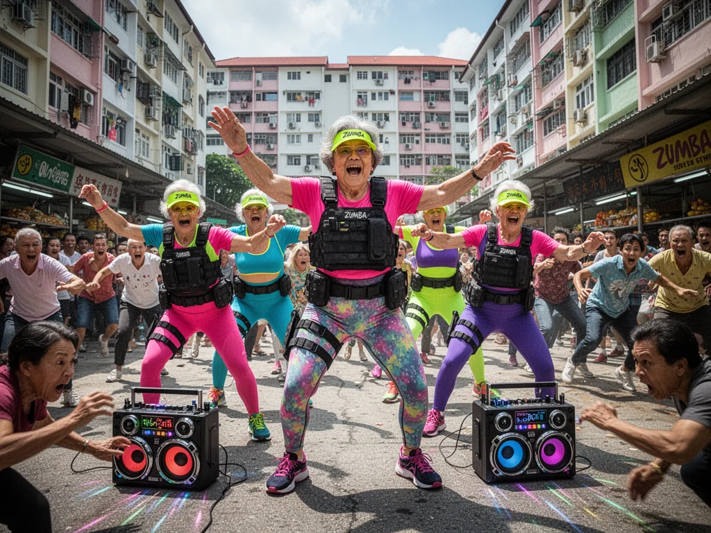 Ministry To Deploy Aggressive Line-Dancing Aunties As Riot Control